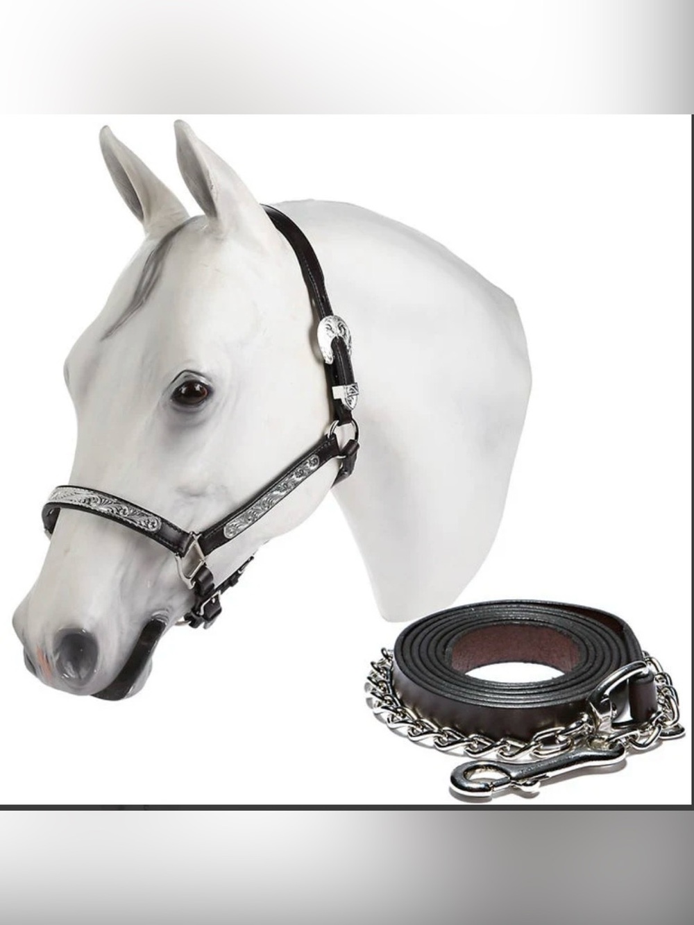 NWT Vintage Tory Leather "Oklahoma Silver Deluxe" Show Halter & Lead Set